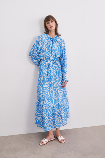 ZEBRA PATTERN LINEN DRESS