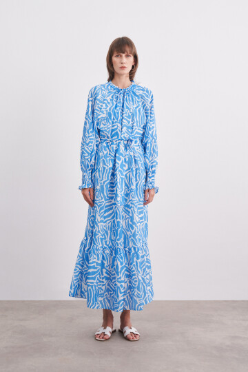 ZEBRA PATTERN LINEN DRESS