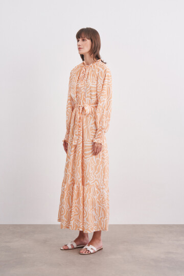 ZEBRA PATTERN LINEN DRESS