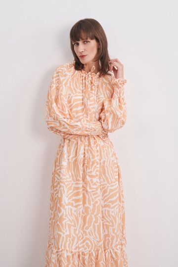 ZEBRA PATTERN LINEN DRESS