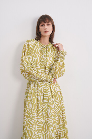 ZEBRA PATTERN LINEN DRESS